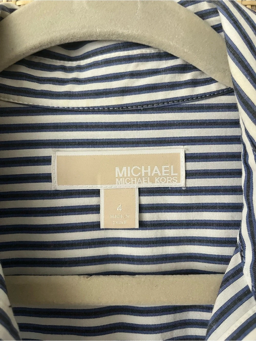 Michael Kors Navy and White Striped Shirt-Dress